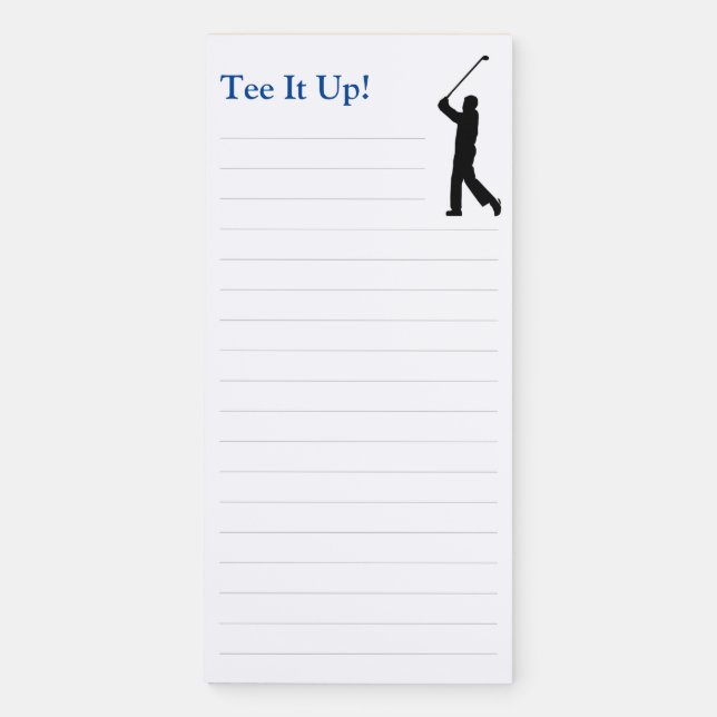 Tee It Up Male Golfer Magnetic Notepad (Front)