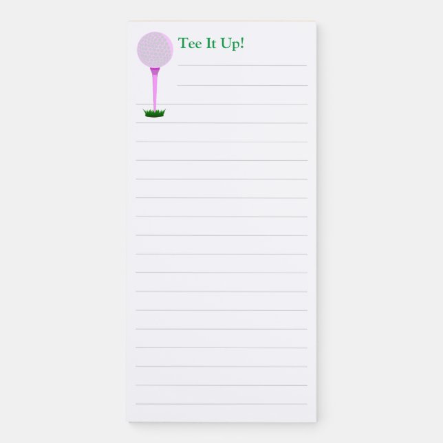 Tee It Up!: Pink Golf Ball Magnetic Notepad (Front)