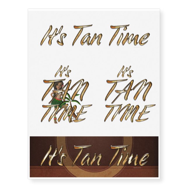 TEE It's Tan Time Temporary Tattoos (Front)