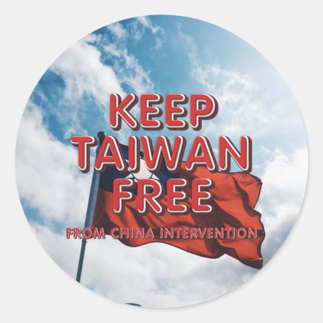 TEE Keep Taiwan Free Classic Round Sticker (Front)