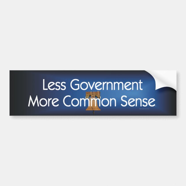 TEE Less Government More Common Sense Bumper Sticker (Front)