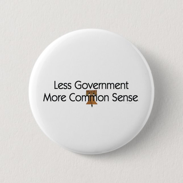 TEE Less Government More Common Sense Pinback Button (Front)
