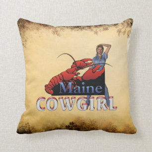 TEE Maine Cowgirl Throw Pillow