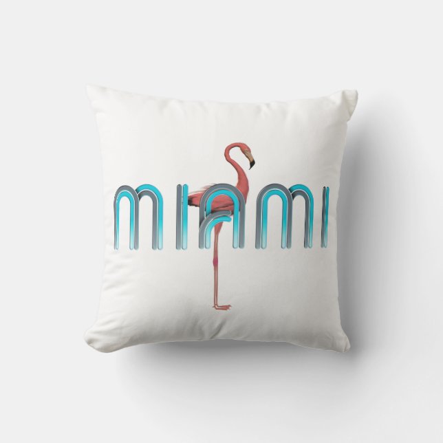 TEE Miami Throw Pillow (Front)