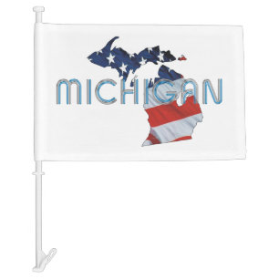 TEE Michigan Patriot Car Flag