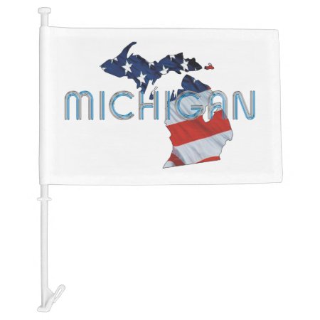 Tee Michigan Patriot Car Flag