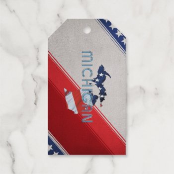 Tee Michigan Patriot Foil Gift Tags by teepossible at Zazzle