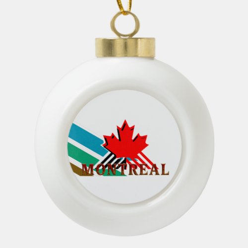 TEE Montreal Ceramic Ball Christmas Ornament