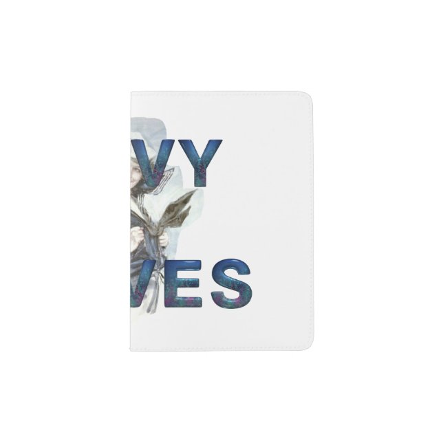 TEE Navy Waves Passport Holder (Front)