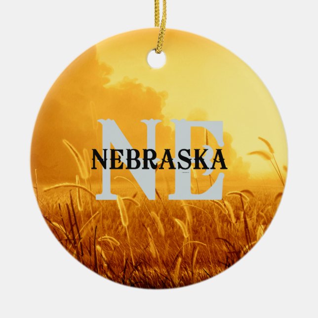 TEE Nebraska Ceramic Ornament (Front)
