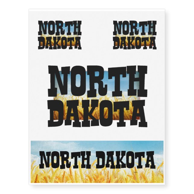 TEE North Dakota Temporary Tattoos (Front)