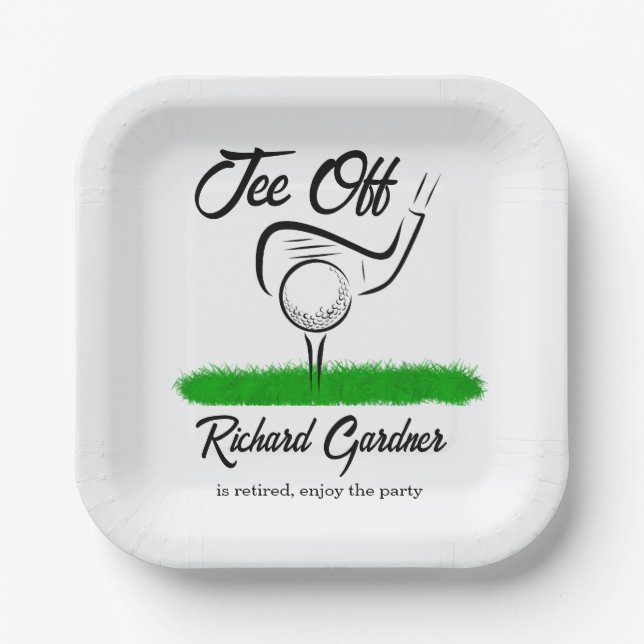 Tee Off for an UnForeGettable Retirement Party Paper Plates (Front)