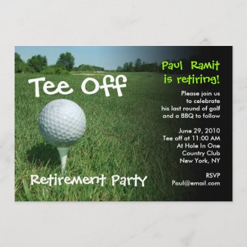Tee Off Golf Retirement Party Invitation by pixibition at Zazzle