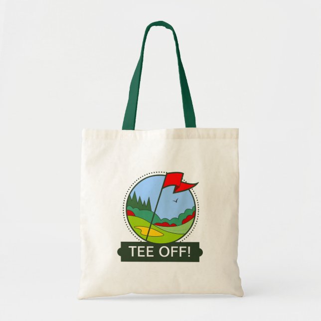Tee Off! Golfing motif Tote Bag (Front)