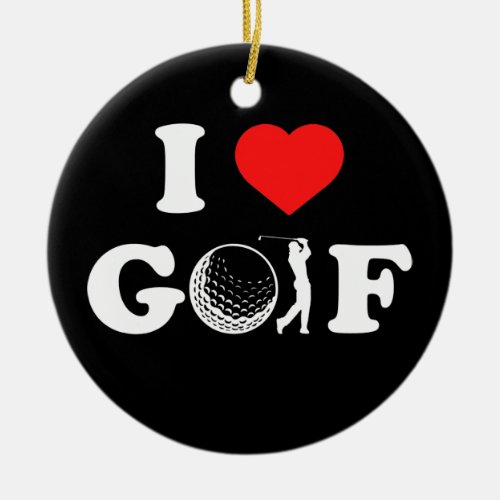 Tee off I love Golf Club Golfer  Ceramic Ornament