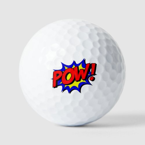 Tee Off with Retro Flair POW Vintage Pop Art Golf Balls