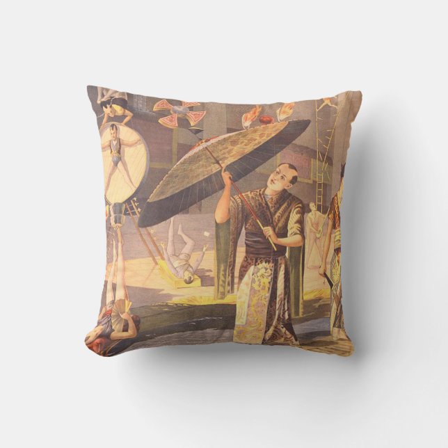 TEE Orient Circus Throw Pillow (Front)