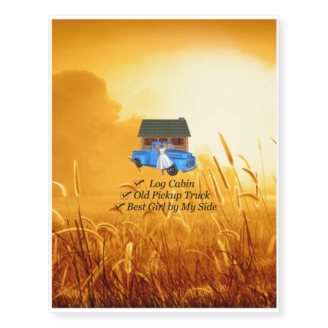 TEE Pickup Slogan Temporary Tattoos (Front)