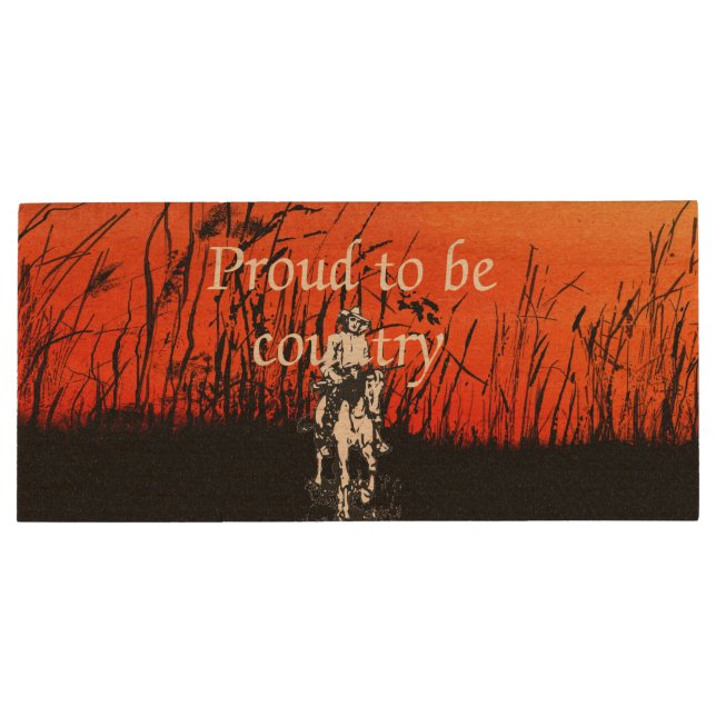 TEE Proud to be Country Wood Flash Drive (Back)
