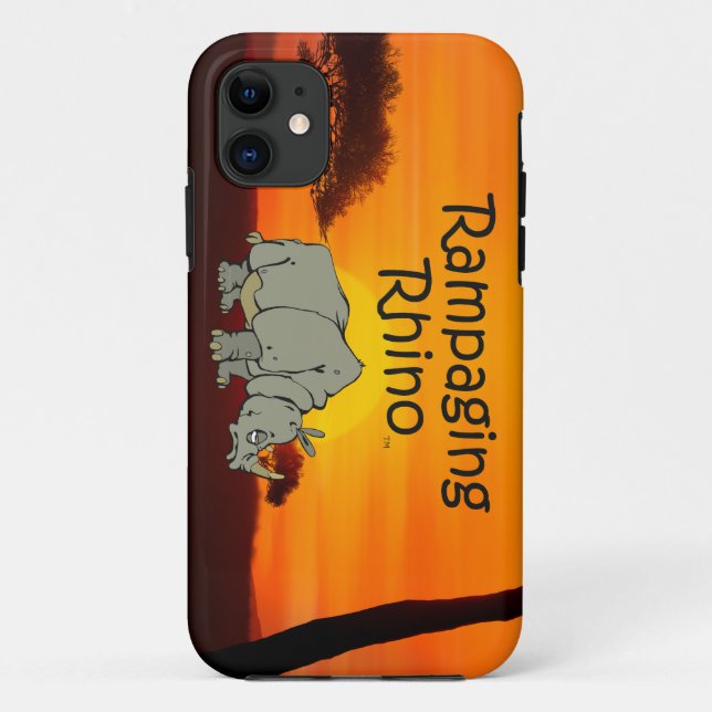 TEE Rampaging Rhino Case-Mate iPhone Case (Back)