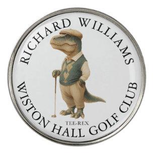 Tee-Rex Dinosaur Custom Golfer Name And Club Golf Ball Marker