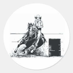 TEE Rodeo Cowgirl Classic Round Sticker
