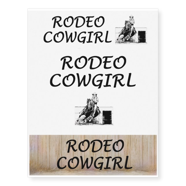 TEE Rodeo Cowgirl Temporary Tattoos (Front)