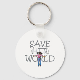 TEE Save Her World Keychain