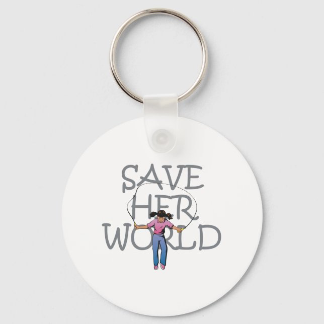 TEE Save Her World Keychain (Front)