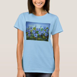 Tee shirt blue pansies