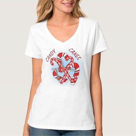 Tee Shirt Candy Canes Womens