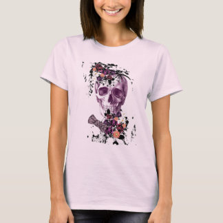 Tee-shirt flowered skull head T-Shirt