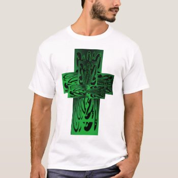 Tee Shirt -green Neon Skate Back  Cross by rlwinkelmann at Zazzle