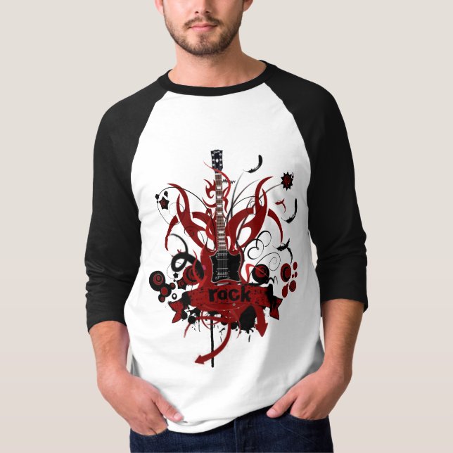 Tee-shirt man long sleeves two-tone Rock'n'roll T-Shirt (Front)