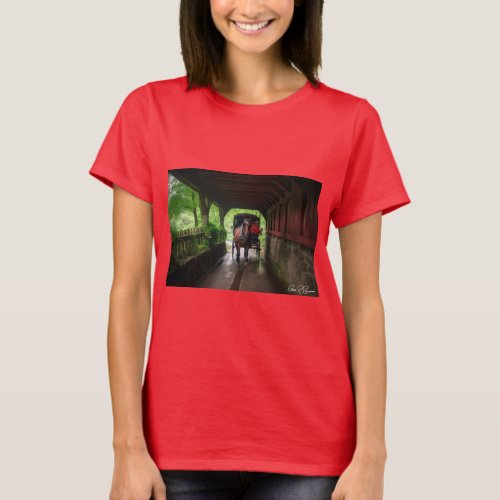 Tee shirt with a covered bridge