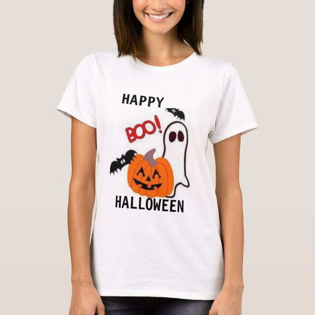 TEE SHIRT WOMENS BOO  TEE HALLOWEEN (Front)