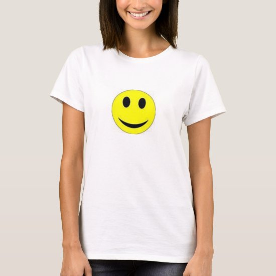 TEE SHIRT WOMENS FACE YELLOW AND WHITE