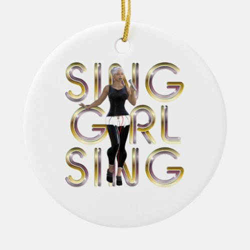 TEE Sing Girl Sing Ceramic Ornament
