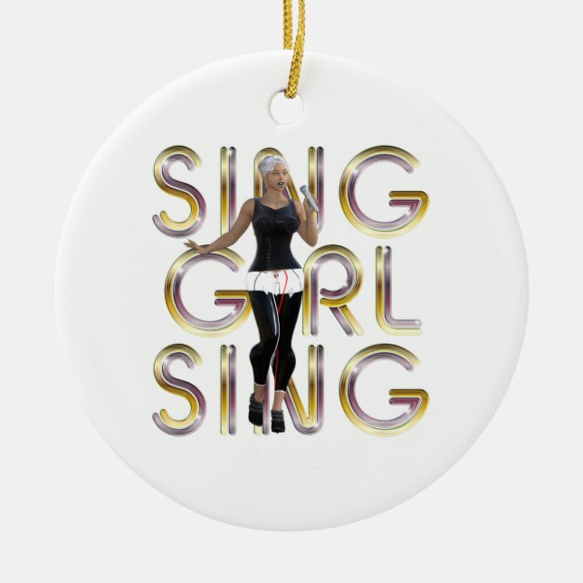 TEE Sing Girl Sing Ceramic Ornament (Front)