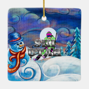TEE Ski Utah Ceramic Ornament