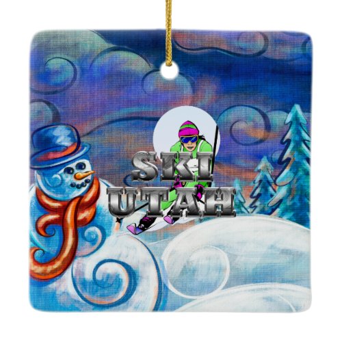 TEE Ski Utah Ceramic Ornament