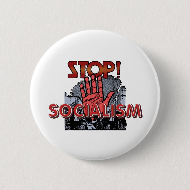 TEE Stop Socialism Button (Front)