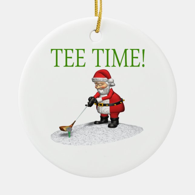 Tee Time Ceramic Ornament (Front)