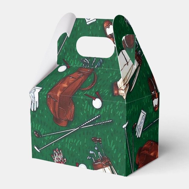 Tee Time Golf Gable Favor Boxes (Front Side)