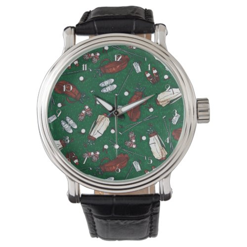 Tee Time Golf Pattern Wrist Watch