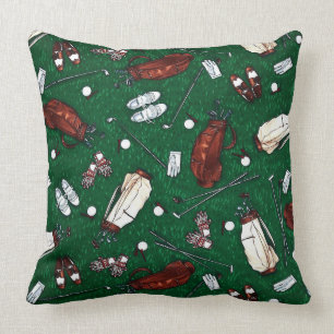 Tee Time Golf Throw Pillow