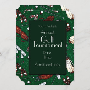 Tee Time Golf Tournament Green Invitation