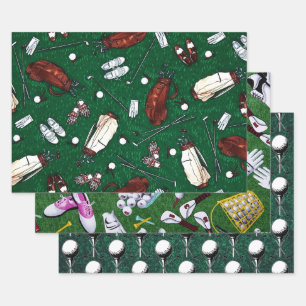Tee Time Golfers Collection Wrapping Paper Sheets