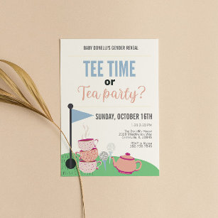 Tee Time or Tea Party Banner, Tee Time or Tea Party Gender Reveal