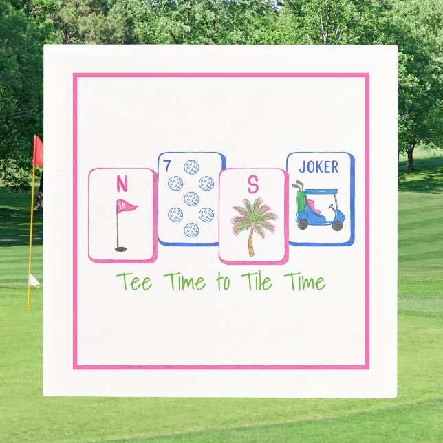  Tee Time to Tile Time / Golf Mahjong Party Napkins (Creator Uploaded)
